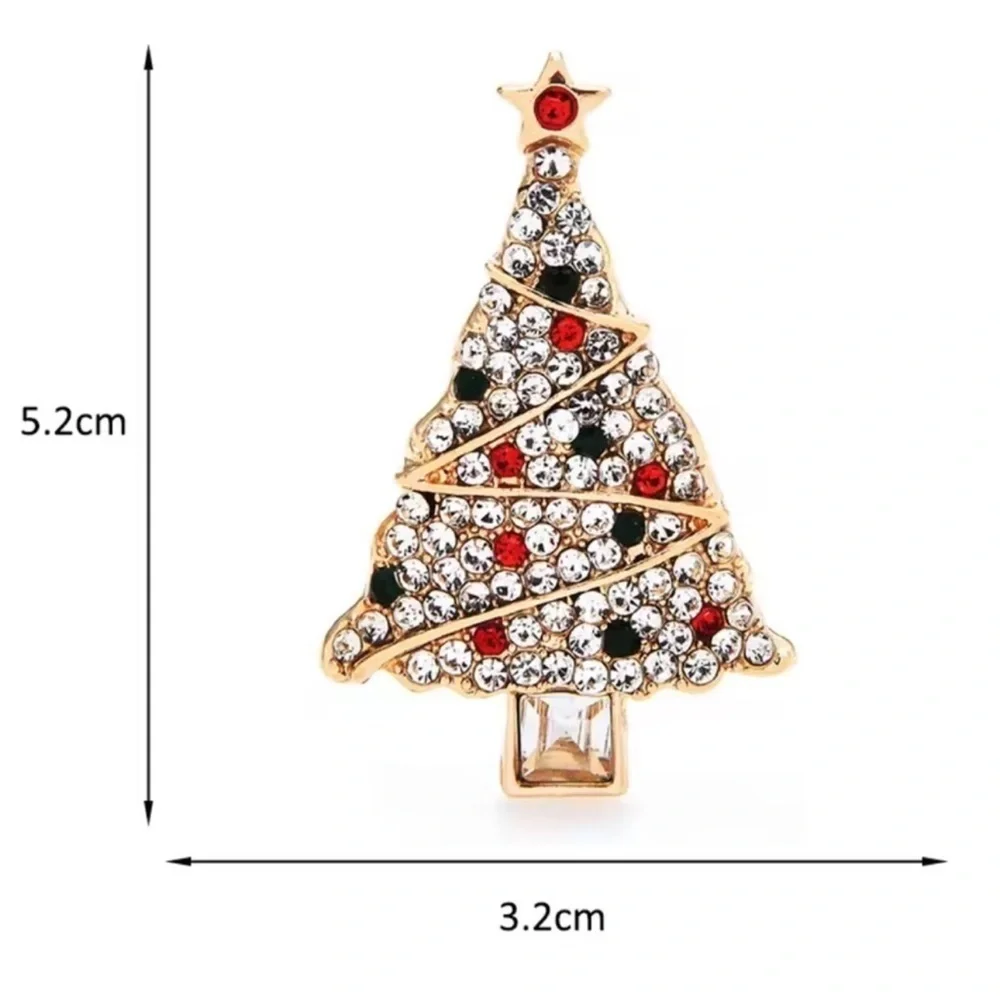 Christmas Tree Diamond Crystal Brooch